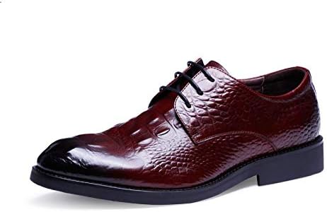 男士革靴 レザーメンズシューズレザービジネスカジュアルメンズシューズワニシューズ 個性な 新作製品 世界最高品質人気 Color 7 Mus Size Red