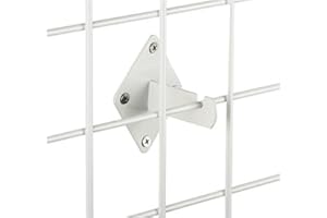 Only Garment Racks Wall Brackets for Gridwall or Grid Panels - White Color - Set of 4 Pieces
