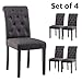 YEEFY Fabric Habit Solid Wood Tufted Parsons Dining Chair (Set of 4) (Charcoal)