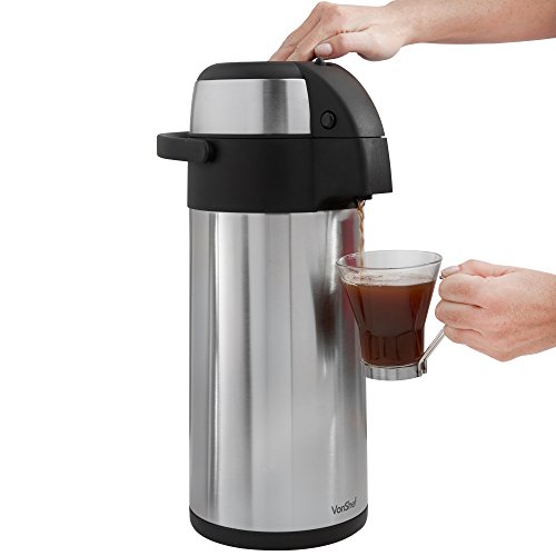 VonShef 5L Thermal Airpot Carafe Coffee Beverage Dispenser Stainless