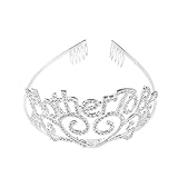 Super Z Outlet Metal Mother To Be Silver Tiara Hearts Crown with Sparkling Rhinestones for Baby Shower Accessory