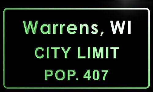 t83733-g Warrens village, WI City Limit Pop 407 Indoor Neon sign