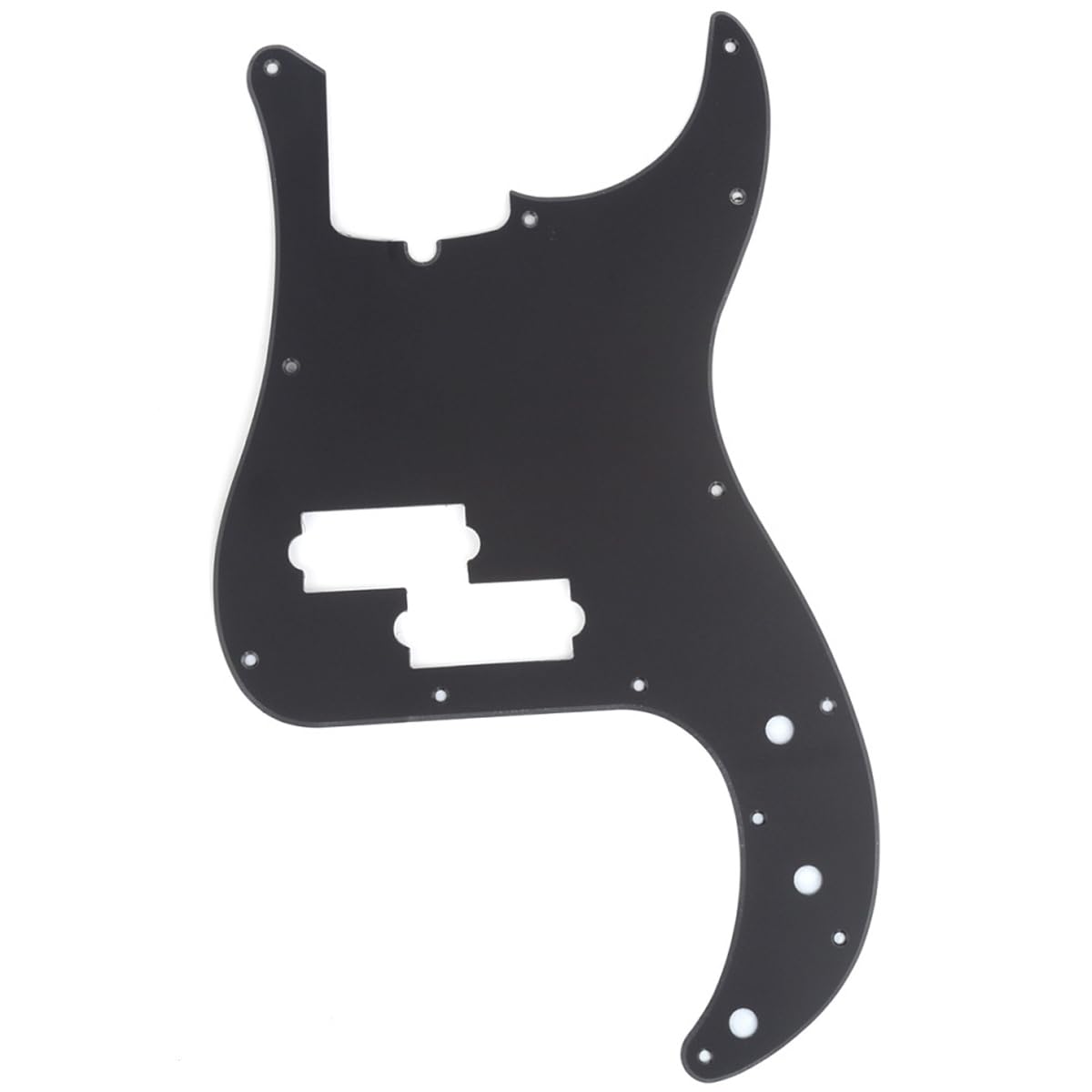 Musiclily Pro 13-Hole Modern Style P Bass Pickguard for 4 String American Precision Bass, 1Ply Matte Black