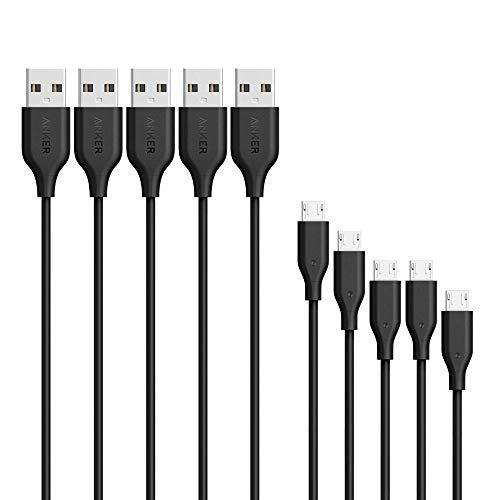 Anker [5-Pack] Powerline Micro USB - Charging Cable [Assorted Lengths] for Samsung, Nexus, LG, Android Smartphones and More (Black)