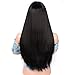 ENTRANCED STYLES Long Straight Black Wig Synthetic Wigs for Women Morticia Addams Wig Middle Part Heat Resistant Fiber 26inch