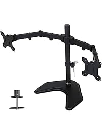 Soporte doble para 2 monitores LCD de WALI (WL-M002), Negro