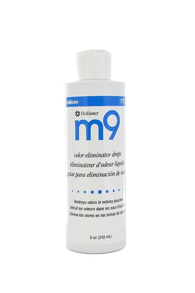 Hollister 7717-EA m9 Odor Eliminator Drops, Unscented, 8 oz Bottle, 1 Pack – Ostomy Drops, Ostomy Supplies, Odor Neutralizer, Odor Drops for Ostomy Pouch