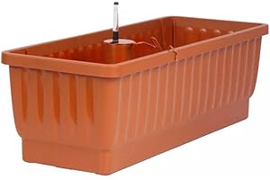 Gardener's Supply Company 23" Self-Watering Windowbox for Flowers, Herbs and Succulents, Terra Cotta