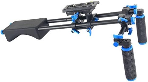 Hopezone YELANGU D2 DSLR Shoulder Mount Support Rig with Camera/Camcorder Mount Slider Shoulder Lift Set Double-hand Handgrip and C-shaped Holder Set For All Video Cameras and DV Camcorders