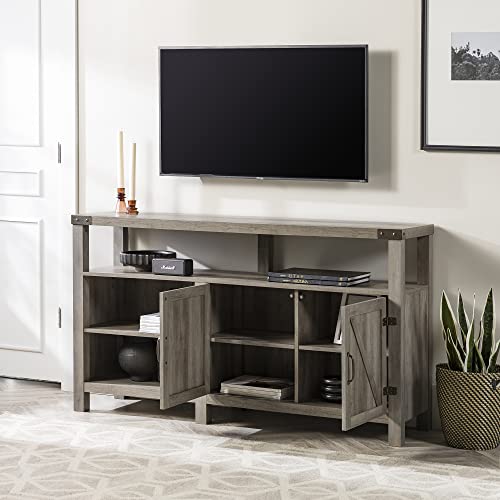 Walker Edison Modern Farmhouse Double Barn Door Highboy