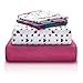Chital Full Bed Sheets for Girls | 4 Pc Red & Green Hearts Print | 1 Flat & 1 Fitted Sheet, 2 Pillow Cases | Durable Super-Soft, Double-Brushed Microfiber | 15” Deep