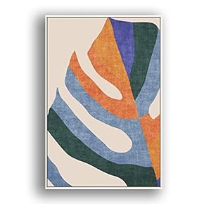 Framed Canvas Wall Art Abstract for Living Room, Bedroom Color Block Canvas Prints for Modern Home Decoration Ready to Hang - 16"x24" inches
