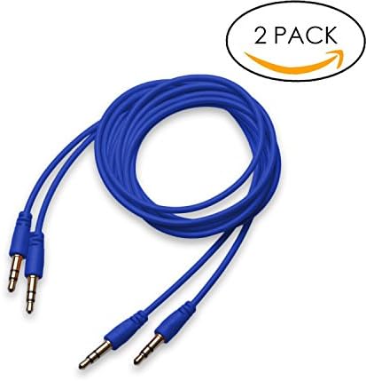 2x 3.5mm Stereo Audio Cable (3 Feet) Dual Shielding Male to Male AUX Cable for Car Stereos, Smartphones, iPhone, Tablets, PC, Media Players and More (Royal Blue)