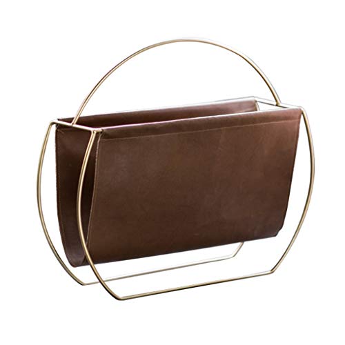 Newspaper Baskets Magazine Racks Newspaper Holder Metal Floor Newspaper Rack Office School Magazine Rack Home Storage Storage Magazine Basket (Color : Brown, Size : 404612cm)