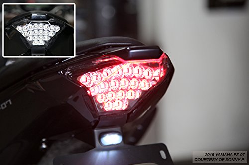 2015-2017 Yamaha FZ-07 YZF R3 Integrated Sequential LED Tail Lights Clear Lens