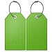 Shacke Large Luggage Tags (2pcs) with Privacy Cover and Steel Loops (Green)