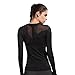 J-pinno Women's Sports Mesh Sexy Long Sleeve Tees Tops Athletic Running Yoga Fast Dry Fit T-Shirts (M (Bust 31.5