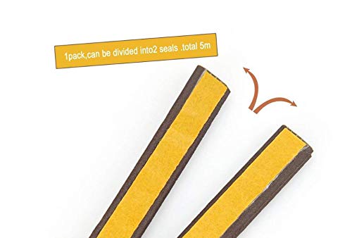 Foam Seal Strip, Door and Window Draft Stopper Door Noise Stopper & Soundproofing Door Weather Stripping Self-Adhesive Insulation(2.5M x 2, Coffee)