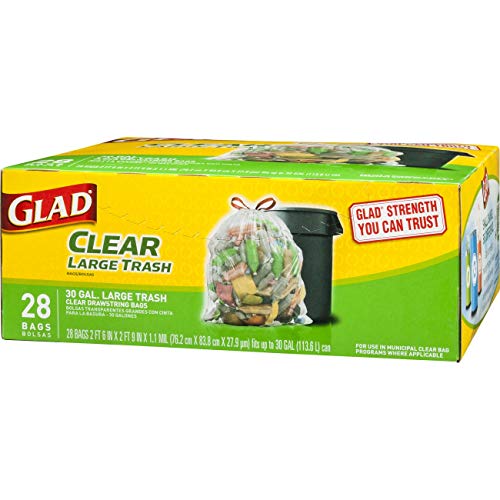 Glad Large Drawstring Recycling Bags 30 Gallon Clear Trash Bag 28 Count Pricepulse