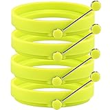 Zenware Set of 4 Non Stick Silicone Egg Ring Pancake Molds - Green