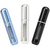 HINNASWA Portable Mini Refillable Perfume Empty Spray Bottle Atomizer Bottom Refill Pump Case for Traveling and Outgoing 3 Pcs Pack of 5ml (Random Color)