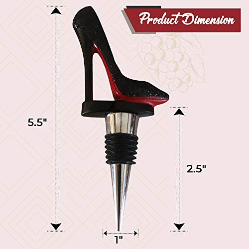 Trovety-Wine-Stopper-Black-Shoe-Elegant-High-Heels-Cork-for-Women-Bachelorette-Party-Decor-Decorative-Stainless-Steel-Beverage-Topper-Reusable-Champagne-Bottle-Plugs-Gift-for-Alcohol-Lovers