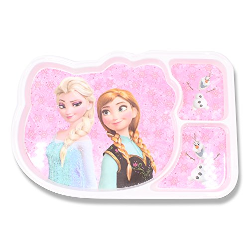 Finex - Set of 3 - Pink Frozen Princess Elsa and Anna Mealtime Kids Dinner Meal Dishes Feeding set for toddlers preschoolers - Set with plate spoon fork Food Grade