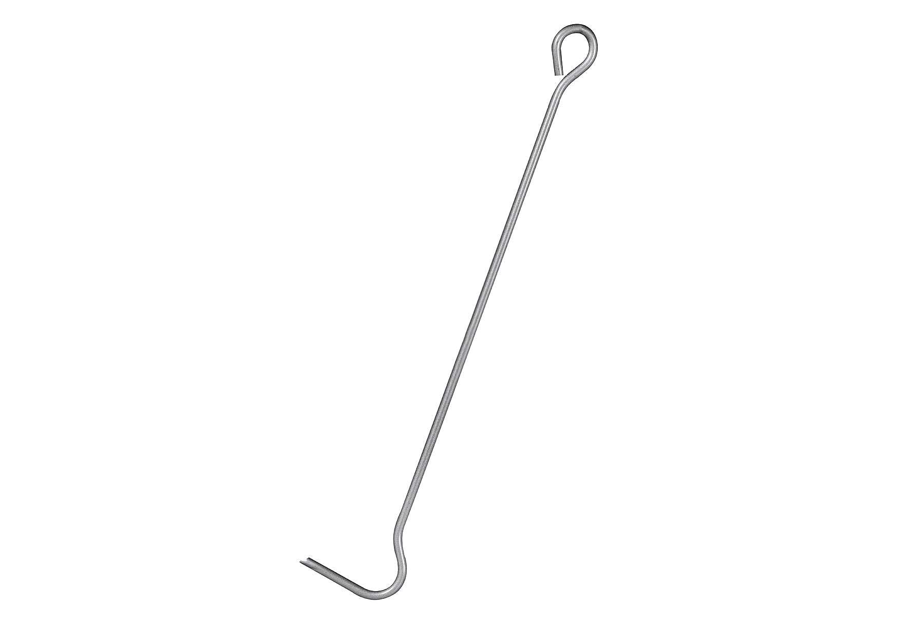 Round Eye Plate and Fire Hook Width 80 mm Length 475 mm Unpainted Steel