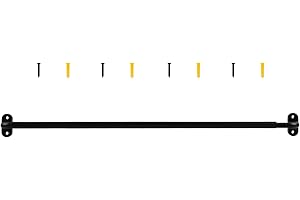 TYRON 1 Pack Screwed Sash Curtain Rod Adjustable 18-30 Inch, 3/8 In. Diameter, French Door Curtain Rods, Cafe Window Rod (Bla