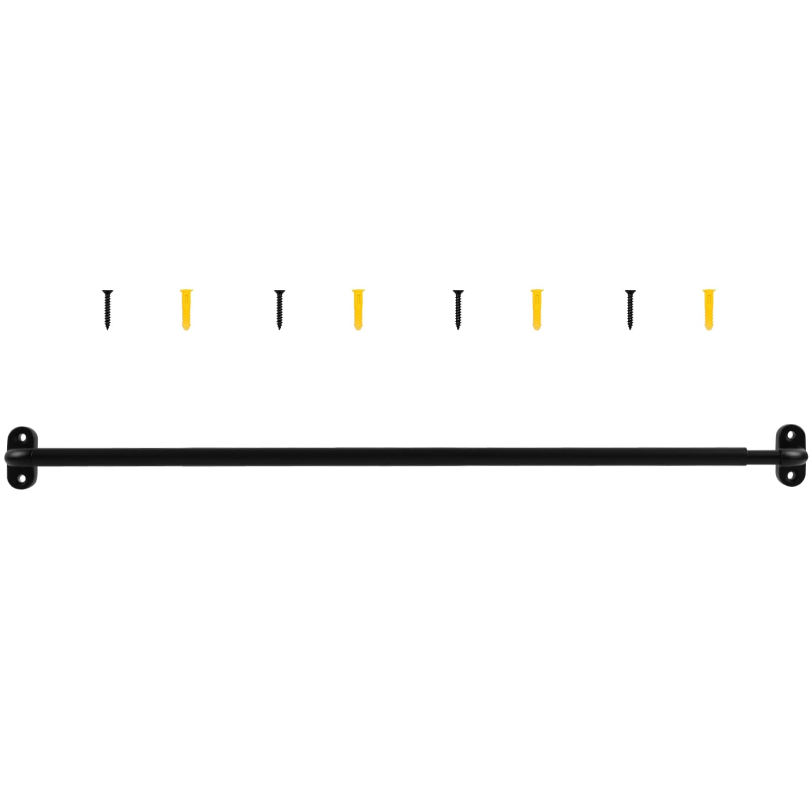 TYRON 1 Pack Screwed Sash Curtain Rod Adjustable 30-40 Inch, 3/8 In. Diameter, French Door Curtain Rods, Cafe Window Rod(Black)