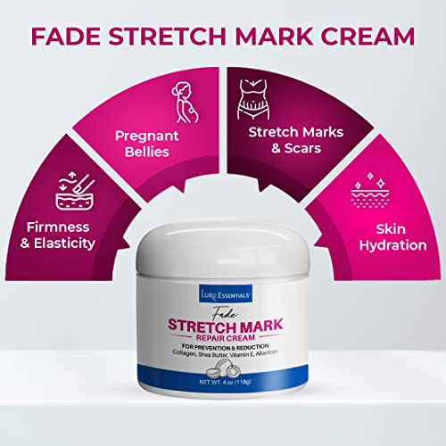 Lure Essentials Fade Stretch Marks Cream - Stretch Marks Remover Cream and Stretch Mark Prevention Cream for Pregnancy with Cocoa Butter