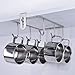 XIGOO Coffee Mug Holder Under Cabinet - 6 Hook Coffee Cup Mug Holder for Kitchen, Adjustable Fit for 0.3-1.5 Inch Thickness Shelf