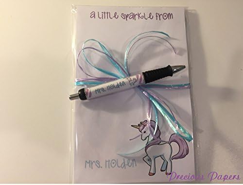 Personalized unicorn pen and note pad Unicorn note pad and pen unicorn set, unicorn gift