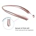 Rioddas Wireless Headphones Retractable Earbuds Sport Neckband Bluetooth headphones HD Stereo Bluetooth 4.1 Earphones w/ Mic IPX5 Sweatproof fo Gym Workout Talk Time Up To 15 Hours (Rose gold)
