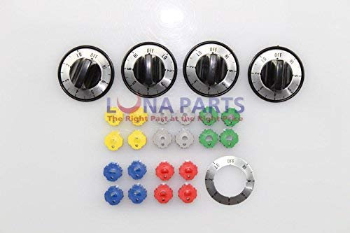 (KaleidoScope) Universal Electric Stove Oven Range 4 Knob Kit RK100 With Labels - Thumbnail 2