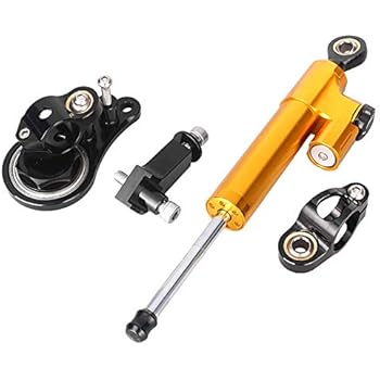 Newsmarts Aluminum Steering Damper Set Steering Damper Stabilizer with Bracket Fits Kawasaki ZX6R 2005 2006