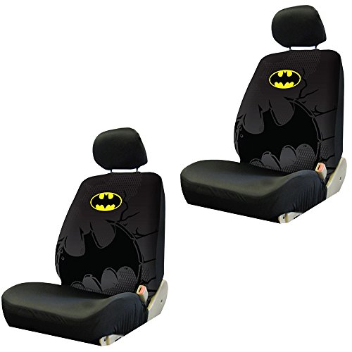Batman Bat Colored Logo Shattered DC Comics Movie Cartoon Character Superhero Auto Car Truck SUV Vehicle Low Back Front Bucket Seat Covers - Pair - Thumbnail 2