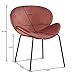 GreenForest Velvet Accent Chairs Modern Large Fabric Shell Chairs for Living Room Leisure Chairs for Bedroom Set of 2, Rose