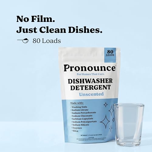 Pronounce Dishwasher Detergent Powder - Cleaner Ingredients, Fragrance Free - Ultra Concentrated, photo 10