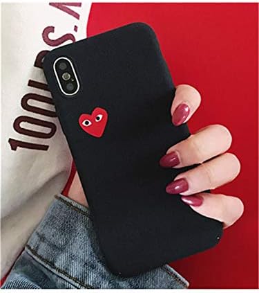Play Comme Des Garcons Hard Matte Protect Cover Case for iPhone 6 6S S Plus 7 7plus 8 8plus X Frosted Phone Cases Black for iPhone X
