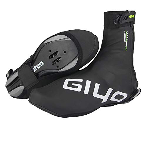 Axiba Men’s Neoprene Cycling Shoe Covers - Windproof Waterproof Warm Thermal Bike Overshoes Winter Protector Black Green, Black Red (L)
