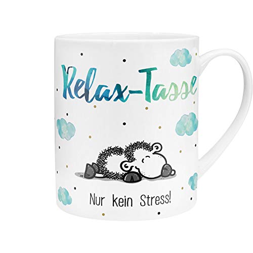 Sheepworld XL-Tasse Motiv "Relax" | GroÃer Becher aus Porzellan, XL Jumbotasse, 60 cl, Kaffeetasse mit Spruch | Geschenk, Freund, Freundin | 45755
