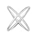 Beaux Bijoux Sterling Silver High-Polish X Criss-Cross Long Ring (Size 8)