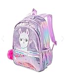 Justice No Drama Llama Sequin Shaky Backpack