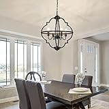 GZBEINI Farmhouse Black Chandelier for Dining Room