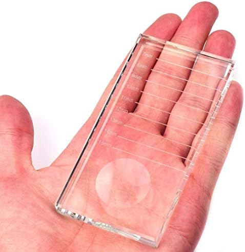 Uooker Eyelash Extension Crystal Glass Eye Lash Stand Pallet Holder/Lash Tray Strip Pallet, 4.3x2.4 Inch