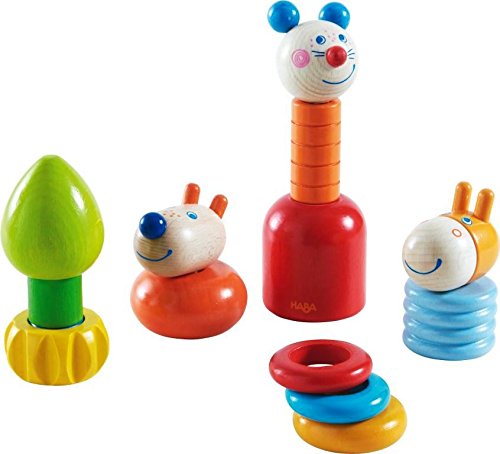 HABA Mouse Mix Up - 14 Vibrantly Colored Pieces to Encourage Imaginative Mix & Match Stacking Fun for Ages 18 Months +