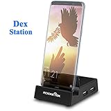 Rocketek USB C Docking Station Compatible with Samsung Galaxy S8/Note8 above - Portable Dock with usb hub&amp;sd card reader/usb c to hdmi converter and USB C PD Charger Replacing the Original Dex Station
