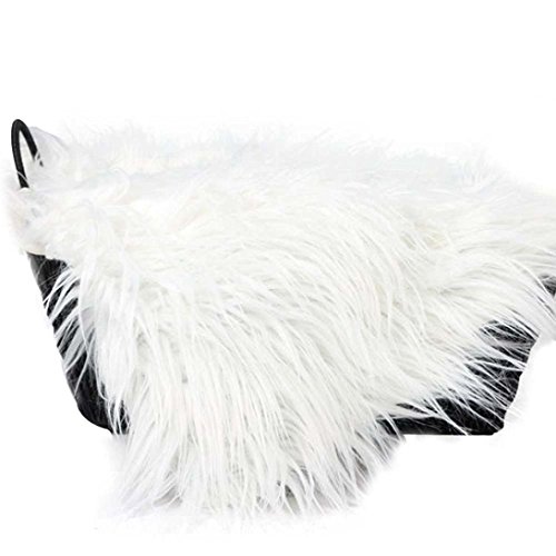 Baby Photo Props Newborn DIY Newborn Baby Photography Wrap Soft Fur Quilt Photographic Mat (White)