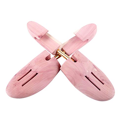 Cedar Shoe Tree For Men - Made Of 100% Natural US Red Cedar Single Tube Adjustable Shoe Tree For Men Or Women (2 Pairs Single tube Large US Size 10-11)